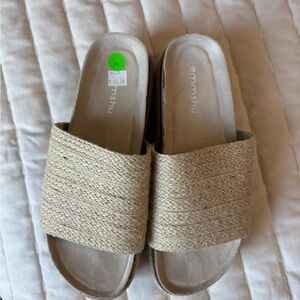 NEW emmshu Natural Woven Platform Slides/Sandals, size 41 (10)